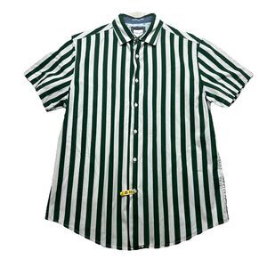 Denim & Flower Ricky Singh Mens Button Up Shirt Sz M Striped Short Sleeve Retro